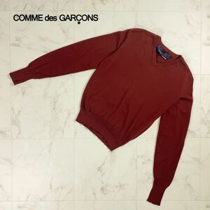 美品 COMME des GARCONS ESCOREAL コムデギャルソン エスコリアル Vネック 長袖カットソー トップス レディース 小豆色 サイズSS*OC205