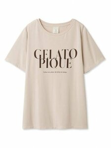 H341 gelato pique ジェラートピケ COOL レーヨン ロゴ Tシャツ 半袖 パジャマ ルームウェア 部屋着 レディース ベージュ フリーサイズ