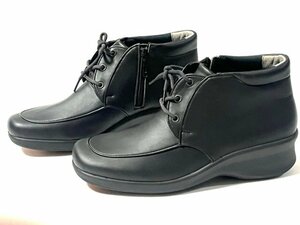 ★未使用★ moonstar eve シューズ 靴 ファスナー付き ゆったり設計 23cm EEEE 4E ハイカット ブーツ しなやか設計 幅広 ブラック
