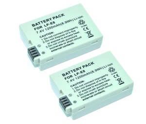 特価！！Canon キヤノン 互換 リチャージャブルバッテリー LP-E8 LPE8 LP E8 1200mAh 2 点セット - Canon EOS 