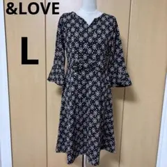 ＆LOVE 可愛い　フレアストレッチ　ワンピ