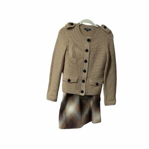 ◆中古品◆ バーバリー BURBERRY LONDON セット ブラウン系 カーディガンサイズ1 スカートサイズ38 レディース Q35630NB