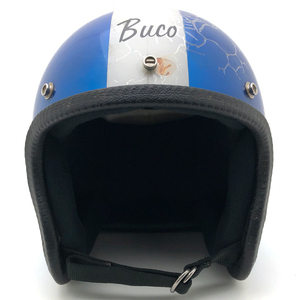 送料無料 BUCO GT BLUE × WHITE 59cm/ブコ青ブルー白ビンテージヘルメットレジスタルbellベル500txmchaleveroakstadiumkangolowenagv70s