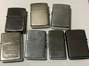 本体のみ　80年代、90年代　筆記体ロゴ　イタリック体　ZIPPO　スリムZIPPO　7点セット USED