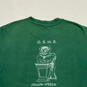 h429 90s Hanes G.S.H.S DEMON SPEECH シンプソンズ Tシャツ ビッグサイズ XL 緑 グリーン ヘインズ ロンT vintage ビンテージ