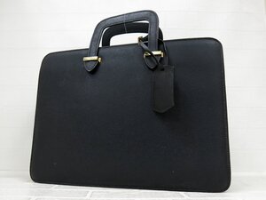 ◆美品◆Salvatore Ferragamo フェラガモ◆メンズ◆カーフ レザー 本革◆ビジネス バッグ ブリーフケース◆ブラック ゴールド金具◆A9508