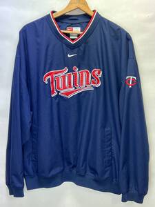 NIKE ナイキ　ナイロンプルオーバージャケット◆XXL◆美品◆ミネソタツインズ◆MLB◆TWINS◆USA古着◆USA購入