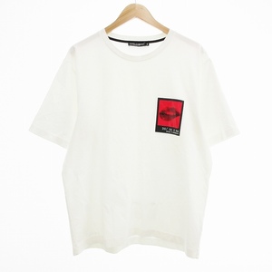 ドルチェ&ガッバーナ ドルガバ DOLCE&GABBANA Tシャツ カットソー ワンポイントプリント リップデザイン バックプリント 50 L G8NV2T