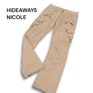 HIDEAWAYS NICOLE ハイダウェイ ニコル 通年 ストレッチ★ スリム ブーツカット ミリタリー カーゴ パンツ Sz.46 メンズ　C4B05239_C#R