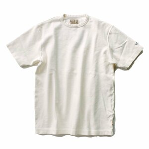 新品 ALMOND SURFBOARDS リブニット ヘビーウェイトTシャツ 半袖 オフホワイト ナチュラル 生成り M 日本製 アメカジ ブランド