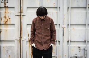 VARDE77 POLYNUBUCK SNAP SHIRTS BROWN シャツ