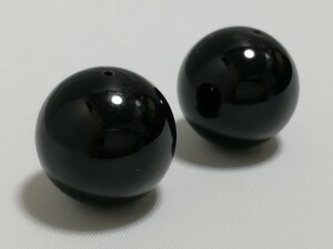 天然特大丸玉　オニキス　25mm まとめて　2個 11498