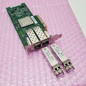 @T0623 DELL QLOGIC 8GB デュアル ポート PCI-E ネットワーク アダプタ PX2810403-82 C DP/N:0RW9KF モジュール付属