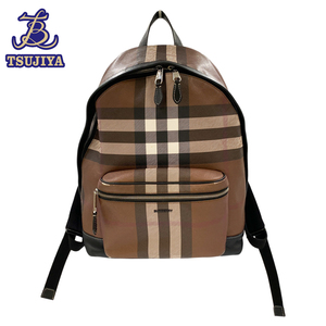 BURBERRY バーバリー　リュックサック　チェック　ブラウン　バッグ　中古B【辻屋質店B2762】