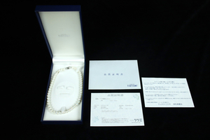 ★【silver彫刻あり】アコヤ パール ネックレス 箱 品質証明 保証書付き レディース ファッション 小物 8.5mm～8.0mm 005JHFJH95