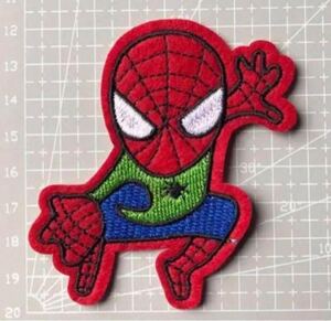 2枚組 スパイダーマン 刺繍 アイロン 接着 ワッペンアイロンワッペン アップリケ アイロン接着ワンポイント 