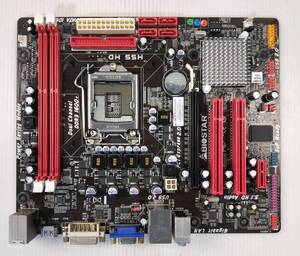 【中古パーツ】BIOS確認のみ、BIOSTAR H55 HD マザーボード　ＩＯパネル LGA1156 ■MB4089