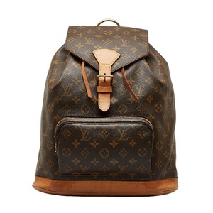 ルイ ヴィトン モノグラム モンスリGM リュック バックパック M51135 ブラウン PVC レザー レディース LOUIS VUITTON 【中古】