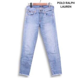 POLO RALPH LAUREN ポロ ラルフローレン 加工♪ カットオフ ストレッチ スキニー デニム パンツ ジーンズ Sz.25 レディース　K4B01036_C#R