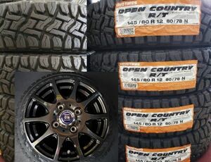 【2024年製】TOYO OPEN COUNTRY R/T 145/80R12 80/78N+TIRADO ETA 4本総額 52400円　車検対応　安心のJWL-T規格