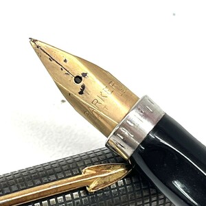 C001-K44-4068★ PARKER パーカー 万年筆 ペン先 14K PONT USA STERLING シルバー×ゴールド 文房具 筆記用具