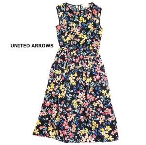 ユナイテッドアローズ UNITED ARROWS 素敵 フラワープリント ワンピース 38 