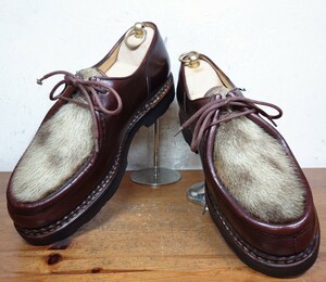 【美品/シューツリー付】2003年 FRANCE製 Paraboot/パラブーツ ミカエル フォック(アザラシ) チロリアンシューズ 42 27cm相応 茶/ランス