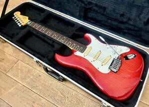 希少名機 Fender Japan STR-85LS(850LS)シースルーレッド 1980年代後期/Lace Sensor red 3基搭載 ライトアッシュボディ/軽量ハードケース付