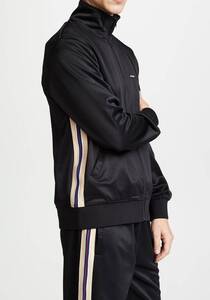 ラスト1 【XL】 Stussy ステューシー Textured ジャージ トラックジャケット 黒 ジャガード マルチストライプ サイドライン USA正規品