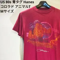 US 80s 青タグ Hanes アニマルT Mサイズ ヴィンテージ コロラド