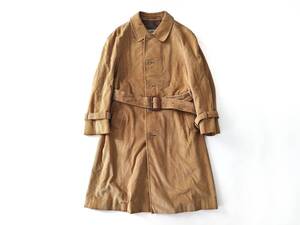 SPECIAL!! 70s Aquascutum 肉厚コーデュロイ◎ ステンカラーコート コットン100% ベルト完備 チンスト スタンドカラー 英国製 Euro Vintage