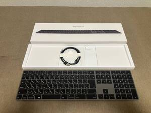 【中古】 Apple Magic Keyboard アップル マジックキーボード スペースグレイ テンキー付き 日本語（JIS）