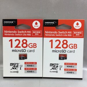 【未使用品/TO】HIDISC ハイディスク Nintendo Switch スイッチ対応 128GB micro SDXCカード HDMCSDX128GSW-WOA 2枚セット　MZ1118/0008-3