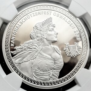 ★1円スタート 銀貨 2023年 スイス 現代射撃祭 オヴァルデン 女神 50フラン銀貨 鑑定 NGC PF68 ULTRA CAMEO 金貨銀貨多数出品中