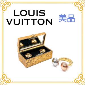 LOUIS VUITTON ルイヴィトン M64899 バーグ スタッディ リング ゴールド レディース 指輪 ブランド 美品 アクセサリー 希少 レア ピンク 