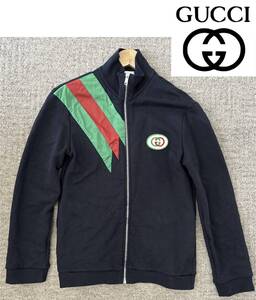 大人も可！GUCCI チルドレン ジップアップ トレーナー スエット ブラック サイズ10 ジャケット キッズ 140 150 レディーズS 美品