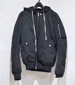 Rick Owens リックオウエンス HOODED FLIGHT BOMBER フーデッド フライト ボンバー ダウンジャケット ブラック IT48 Y-20769X