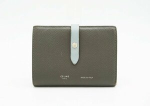 ◇【CELINE セリーヌ】ラージ ストラップ ウォレット 財布 グレー