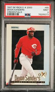 1997 Skybox E-X 2000 Deion Sanders Credentials /299 Cincinnati Reds PSA 9 MLB ディオン・サンダース　299枚限定 レッズ