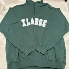 XLARGE ダークグリーン ジップアップトレーナー