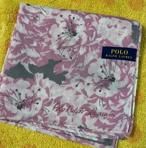 POLO RALPH LAUREN ポロラルフローレン お花柄 シルク40%スカーフ p 