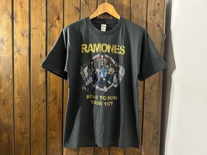 新品★ラモーンズ　ROAD TO RUIN TOUR 1979　ビンテージスタイル　Ｔシャツ【L】★パンクロックバンド/RAMONES/CBGB