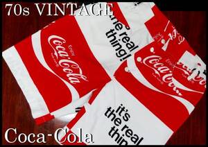 70s VINTAGE Coca-Cola ショートパンツ コカコーラ ノベルティ M 非売品 ハーフパンツ 総柄 80s マルチパンツ