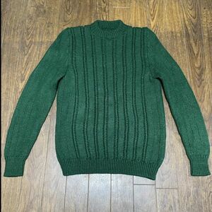 70s 80s 90s VINTAGE LADIES PLAIN GREEN KNIT ビンテージ レディース 無地 グリーン ニット 古着 USA 仕入れ品 美品