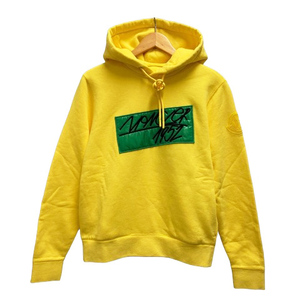 未使用品 モンクレール 22AW 1952 HOODIE トレーナー パーカー プルオーバー コットン 刺繍 裏起毛 XS イエロー グリーン ブラック メンズ