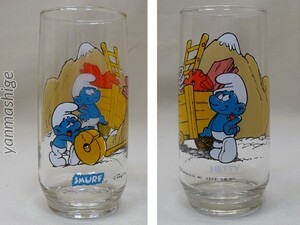 82年製 Hefty ヘフティ スマーフ ビンテージ タンブラーグラス Smurf Hardee