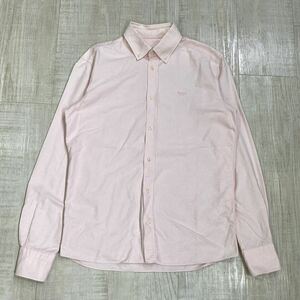 定番 Maison Kitsune Oxford Button Down L/S Shirt メゾン キツネ 刺繍 オックスフォード ボタンダウン 長袖 シャツ SIZE 38 ピンク 系