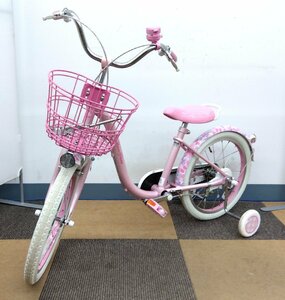 メゾピアノ 女の子 自転車 18インチ 幼児 ピンク 補助輪 販売証明書発行可 中古 スタンド付き 女児 子供用