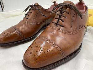 JOHN LOBB ジョンロブ paris★キャップトゥの名作Seymour ブラウン★25.5cm前後ワイズ EE 英国製