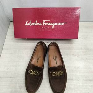 送料無料S89293 Salvatore Ferragamo サルヴァトーレフェラガモ ローファー パンプス 5 靴 22cm レディース